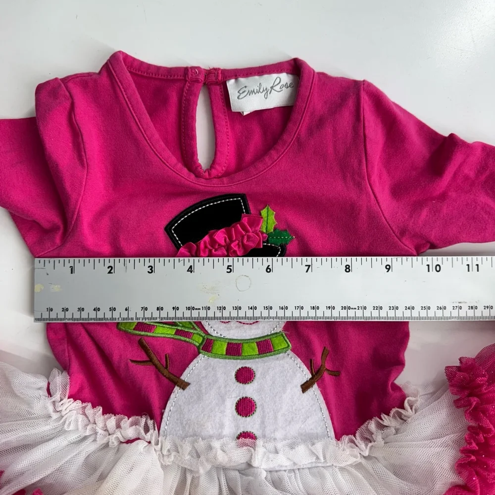 Emily Rose Snowman Tutu Dress Girls 2T Pink Costume Cosplay Holiday Christmas